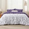 imageBedsure TwinTwin XL Comforter Set  Sage Green Bed Set 2 Pieces Cute Floral Bedding 1 Soft Reversible Botanical Flowers Comforter and 1 Pillow Sham16  Dark Purple