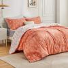 imageBedsure TwinTwin XL Comforter Set  Sage Green Bed Set 2 Pieces Cute Floral Bedding 1 Soft Reversible Botanical Flowers Comforter and 1 Pillow Sham19  Coral Orange