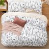 imageBedsure TwinTwin XL Comforter Set  Sage Green Bed Set 2 Pieces Cute Floral Bedding 1 Soft Reversible Botanical Flowers Comforter and 1 Pillow Sham21  Bright White