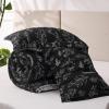 imageBedsure TwinTwin XL Comforter Set  Sage Green Bed Set 2 Pieces Cute Floral Bedding 1 Soft Reversible Botanical Flowers Comforter and 1 Pillow Sham22  Black
