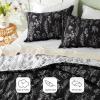 imageBedsure TwinTwin XL Comforter Set  Sage Green Bed Set 2 Pieces Cute Floral Bedding 1 Soft Reversible Botanical Flowers Comforter and 1 Pillow Sham22  Black