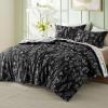 imageBedsure TwinTwin XL Comforter Set  Sage Green Bed Set 2 Pieces Cute Floral Bedding 1 Soft Reversible Botanical Flowers Comforter and 1 Pillow Sham22  Black