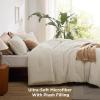 imageBedsure Waffle Comforter Set Queen Soft and Breathable Coconut White Bedding Comforter Set 3 Pieces 1 Waffle Weave Comforter 90quotx90quot and 2 Pillow Shams 20quotx26quot2quot02  Linen