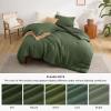 imageBedsure Waffle Comforter Set Queen Soft and Breathable Coconut White Bedding Comforter Set 3 Pieces 1 Waffle Weave Comforter 90quotx90quot and 2 Pillow Shams 20quotx26quot2quot04  Dark Green