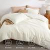 imageBedsure Waffle Comforter Set Queen Soft and Breathable Coconut White Bedding Comforter Set 3 Pieces 1 Waffle Weave Comforter 90quotx90quot and 2 Pillow Shams 20quotx26quot2quot01  Coconut White