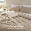 imageBedsure Waffle Comforter Set Queen Soft and Breathable Coconut White Bedding Comforter Set 3 Pieces 1 Waffle Weave Comforter 90quotx90quot and 2 Pillow Shams 20quotx26quot2quot08  Khaki