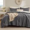 imageBedsure Waffle Comforter Set Queen Soft and Breathable Coconut White Bedding Comforter Set 3 Pieces 1 Waffle Weave Comforter 90quotx90quot and 2 Pillow Shams 20quotx26quot2quot03  Dark Grey