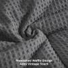 imageBedsure Waffle Comforter Set Queen Soft and Breathable Coconut White Bedding Comforter Set 3 Pieces 1 Waffle Weave Comforter 90quotx90quot and 2 Pillow Shams 20quotx26quot2quot03  Dark Grey