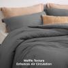 imageBedsure Waffle Comforter Set Queen Soft and Breathable Coconut White Bedding Comforter Set 3 Pieces 1 Waffle Weave Comforter 90quotx90quot and 2 Pillow Shams 20quotx26quot2quot03  Dark Grey