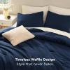imageBedsure Waffle Comforter Set Queen Soft and Breathable Coconut White Bedding Comforter Set 3 Pieces 1 Waffle Weave Comforter 90quotx90quot and 2 Pillow Shams 20quotx26quot2quot07  Navy