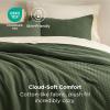 imageBedsure Waffle Comforter Set Queen Soft and Breathable Coconut White Bedding Comforter Set 3 Pieces 1 Waffle Weave Comforter 90quotx90quot and 2 Pillow Shams 20quotx26quot2quot04  Dark Green