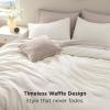imageBedsure Waffle Comforter Set Queen Soft and Breathable Coconut White Bedding Comforter Set 3 Pieces 1 Waffle Weave Comforter 90quotx90quot and 2 Pillow Shams 20quotx26quot2quot01  Coconut White