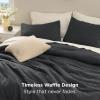 imageBedsure Waffle Comforter Set Queen Soft and Breathable Coconut White Bedding Comforter Set 3 Pieces 1 Waffle Weave Comforter 90quotx90quot and 2 Pillow Shams 20quotx26quot2quot09  Charcoal