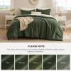 imageBedsure Waffle Comforter Set Queen Soft and Breathable Coconut White Bedding Comforter Set 3 Pieces 1 Waffle Weave Comforter 90quotx90quot and 2 Pillow Shams 20quotx26quot2quot04  Dark Green