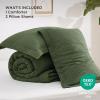 imageBedsure Waffle Comforter Set Queen Soft and Breathable Coconut White Bedding Comforter Set 3 Pieces 1 Waffle Weave Comforter 90quotx90quot and 2 Pillow Shams 20quotx26quot2quot04  Dark Green