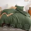 imageBedsure Waffle Comforter Set Queen Soft and Breathable Coconut White Bedding Comforter Set 3 Pieces 1 Waffle Weave Comforter 90quotx90quot and 2 Pillow Shams 20quotx26quot2quot04  Dark Green