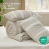 imageBedsure Waffle Queen Comforter Set  Linen Soft Cotton Bedding Set for All Seasons Stripe Fluffy Bed Set 3 Pieces with 1 Waffle Weave Comforter Queen Size and 2 Pillow Shams01  Linen