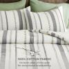imageBedsure Waffle Queen Comforter Set  Linen Soft Cotton Bedding Set for All Seasons Stripe Fluffy Bed Set 3 Pieces with 1 Waffle Weave Comforter Queen Size and 2 Pillow Shams02  Ivory