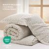 imageBedsure Waffle Queen Comforter Set  Linen Soft Cotton Bedding Set for All Seasons Stripe Fluffy Bed Set 3 Pieces with 1 Waffle Weave Comforter Queen Size and 2 Pillow Shams03  Taupe