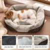 imageBedsure Washable Dog Bed Small DogCat Rectangle Fluffy Plush Kitten Puppy Bed Comfy Corduroy Fleece and Nonskid Bottom20x19x6inchesBrownBrown