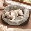 imageBedsure Washable Dog Bed Small DogCat Rectangle Fluffy Plush Kitten Puppy Bed Comfy Corduroy Fleece and Nonskid Bottom20x19x6inchesBrownBrown