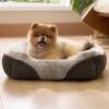 imageBedsure Washable Dog Bed Small DogCat Rectangle Fluffy Plush Kitten Puppy Bed Comfy Corduroy Fleece and Nonskid Bottom20x19x6inchesBrownBrown