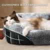 imageBedsure Washable Dog Bed Small DogCat Rectangle Fluffy Plush Kitten Puppy Bed Comfy Corduroy Fleece and Nonskid Bottom20x19x6inchesBrownGrey