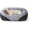 imageBedsure Washable Dog Bed Small DogCat Rectangle Fluffy Plush Kitten Puppy Bed Comfy Corduroy Fleece and Nonskid Bottom20x19x6inchesBrownGrey