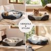 imageBedsure Washable Dog Bed Small DogCat Rectangle Fluffy Plush Kitten Puppy Bed Comfy Corduroy Fleece and Nonskid Bottom20x19x6inchesBrownGrey