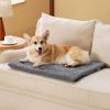 imageBedsure Washable Dog Crate Bed for Large Dogs Soft Foam Floor Pet Mat Versatile Lightweight Pet Crate Pad for CagesLight Grey