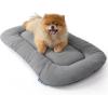 imageBedsure Washable Dog Crate Pad for Small Dogs AntiSlip Puppy Kennel Dog Bed for Crate  Ultra Soft Fleece Flat Thin Pet Mat Not Chew Proof Light Grey 23quotx17quotLight Grey