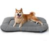imageBedsure Washable Dog Crate Pad for Small Dogs AntiSlip Puppy Kennel Dog Bed for Crate  Ultra Soft Fleece Flat Thin Pet Mat Not Chew Proof Light Grey 23quotx17quotLight Grey