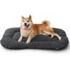 imageBedsure Washable Dog Crate Pad for Small Dogs AntiSlip Puppy Kennel Dog Bed for Crate  Ultra Soft Fleece Flat Thin Pet Mat Not Chew Proof Light Grey 23quotx17quotGrey