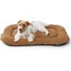 imageBedsure Washable Dog Crate Pad for Small Dogs AntiSlip Puppy Kennel Dog Bed for Crate  Ultra Soft Fleece Flat Thin Pet Mat Not Chew Proof Light Grey 23quotx17quotBrown