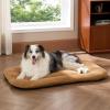 imageBedsure Washable Dog Crate Pad for Small Dogs AntiSlip Puppy Kennel Dog Bed for Crate  Ultra Soft Fleece Flat Thin Pet Mat Not Chew Proof Light Grey 23quotx17quotBrown