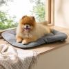 imageBedsure Washable Dog Crate Pad for Small Dogs AntiSlip Puppy Kennel Dog Bed for Crate  Ultra Soft Fleece Flat Thin Pet Mat Not Chew Proof Light Grey 23quotx17quotLight Grey