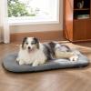 imageBedsure Washable Dog Crate Pad for Small Dogs AntiSlip Puppy Kennel Dog Bed for Crate  Ultra Soft Fleece Flat Thin Pet Mat Not Chew Proof Light Grey 23quotx17quotLight Grey