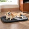 imageBedsure Washable Dog Crate Pad for Small Dogs AntiSlip Puppy Kennel Dog Bed for Crate  Ultra Soft Fleece Flat Thin Pet Mat Not Chew Proof Light Grey 23quotx17quotGrey