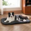 imageBedsure Washable Dog Crate Pad for Small Dogs AntiSlip Puppy Kennel Dog Bed for Crate  Ultra Soft Fleece Flat Thin Pet Mat Not Chew Proof Light Grey 23quotx17quotGrey