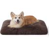 imageBedsure Washable Extra Large Dog Bed for Crate Faux Fur Dog Crate Pad for Large Breed Plush Soft Comfort Dogs Sleeping Mat AntiSlip Pet Kennel Pad 41quot x 29quot Dark GreyDark Brown