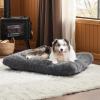 imageBedsure Washable Extra Large Dog Bed for Crate Faux Fur Dog Crate Pad for Large Breed Plush Soft Comfort Dogs Sleeping Mat AntiSlip Pet Kennel Pad 41quot x 29quot Dark GreyDark Gray