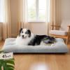 imageBedsure Washable XL Dog Bed for Crate for Extra Large Dogs Comfort Fluffy Plush Pet Pillow Bed Kennel Pad with NonSlip Bottom Machine Washable Pet Sleeping Mat 41quotx27quot BrownGray