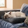 imageBedsure Washable XL Dog Bed for Crate for Extra Large Dogs Comfort Fluffy Plush Pet Pillow Bed Kennel Pad with NonSlip Bottom Machine Washable Pet Sleeping Mat 41quotx27quot BrownDark Gray