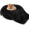imageBedsure Waterproof Dog Blankets for Large Dogs  Cat Blanket for Couch Protector Washable Long Faux Fur Calming Soft Reversible Throw Furniture Protection for Puppy Pet Pet 40quotx50quot GreyBlack