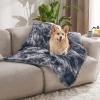 imageBedsure Waterproof Dog Blankets for Large Dogs  Cat Blanket for Couch Protector Washable Long Faux Fur Calming Soft Reversible Throw Furniture Protection for Puppy Pet Pet 40quotx50quot GreyTiedye Grey