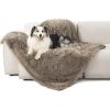 imageBedsure Waterproof Dog Blankets for Large Dogs  Cat Blanket for Couch Protector Washable Long Faux Fur Calming Soft Reversible Throw Furniture Protection for Puppy Pet Pet 40quotx50quot GreyLight Brown