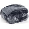 imageBedsure Waterproof Dog Blankets for Large Dogs  Cat Blanket for Couch Protector Washable Long Faux Fur Calming Soft Reversible Throw Furniture Protection for Puppy Pet Pet 40quotx50quot GreyTiedye Grey