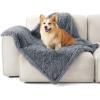 imageBedsure Waterproof Dog Blankets for Large Dogs  Cat Blanket for Couch Protector Washable Long Faux Fur Calming Soft Reversible Throw Furniture Protection for Puppy Pet Pet 40quotx50quot GreyGrey