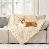 imageBedsure Waterproof Dog Blankets for Large Dogs  Cat Blanket for Couch Protector Washable Long Faux Fur Calming Soft Reversible Throw Furniture Protection for Puppy Pet Pet 40quotx50quot GreyCream