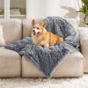 imageBedsure Waterproof Dog Blankets for Large Dogs  Cat Blanket for Couch Protector Washable Long Faux Fur Calming Soft Reversible Throw Furniture Protection for Puppy Pet Pet 40quotx50quot GreyGrey